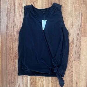 🆕 Banana Republic SL Sandwash Wrap Top – XS – Dark Gray – NWT